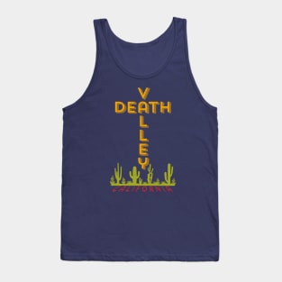 Death Valley National Park California Cross Vintage Retro Cactus Tank Top